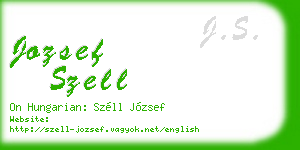 jozsef szell business card