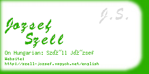 jozsef szell business card